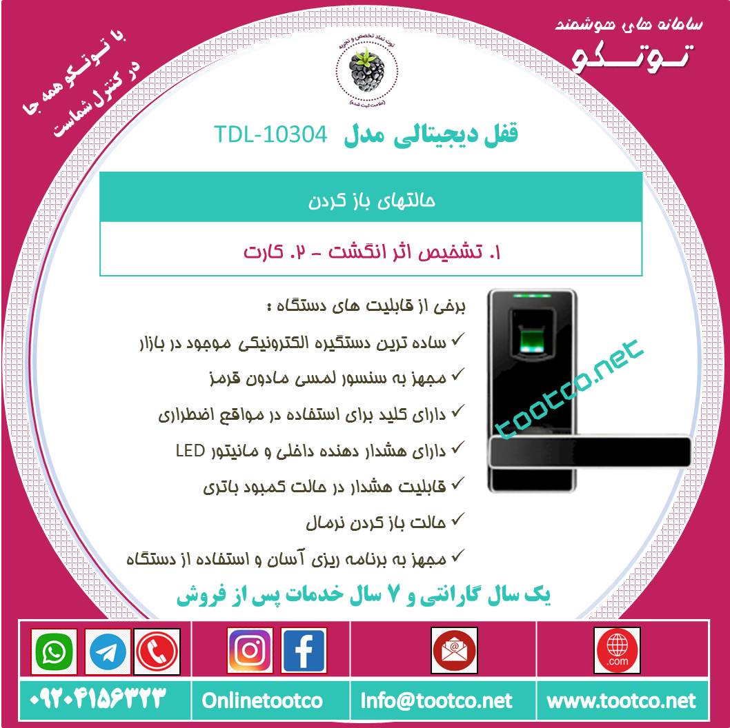 دستگیره الکترونیکی TDL-10304